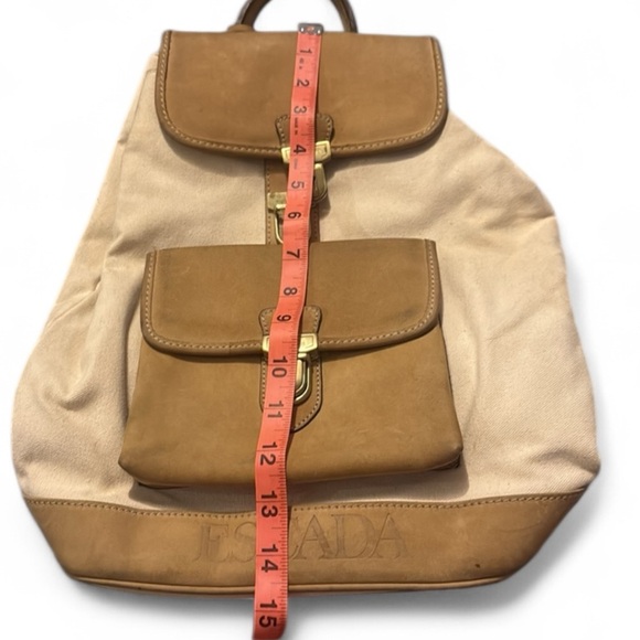 Escada Vintage canvas and leather Tan and Cream backpack - Picture 10 of 11